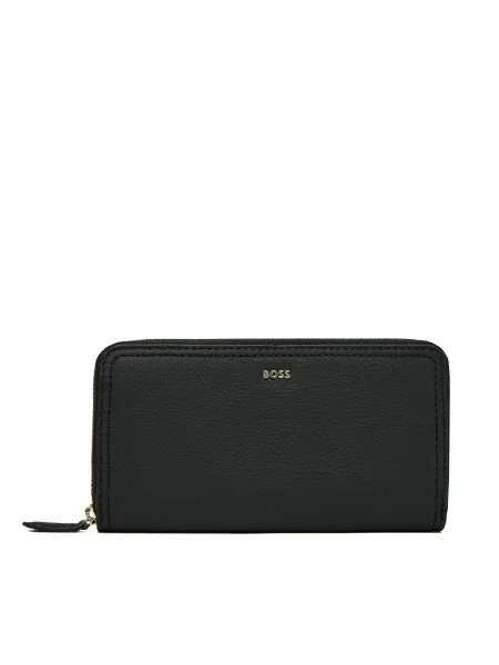 BOSS portofel de piele Lenah Ziparound negru