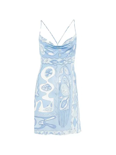 Rochie Pucci cu imagine cu imprimeu abstract albastru