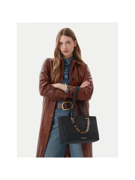 LOVE MOSCHINO Ročna torba Bež črna