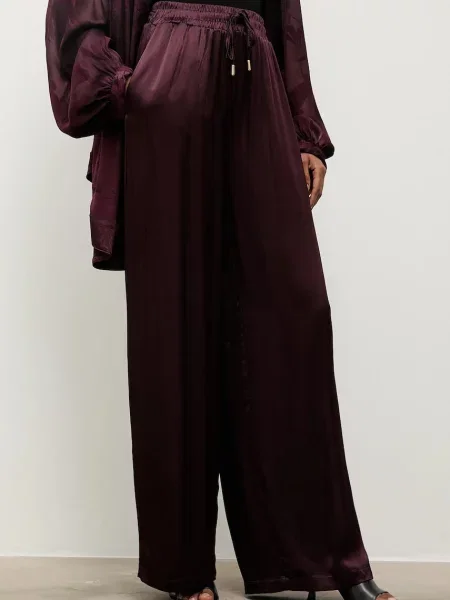 Answear.LAB pantaloni lat high waist bordo