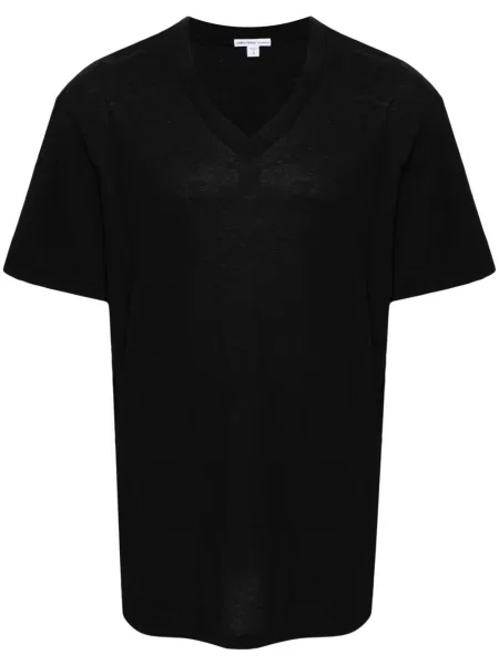 Tricou James Perse cu decolteu în V negru