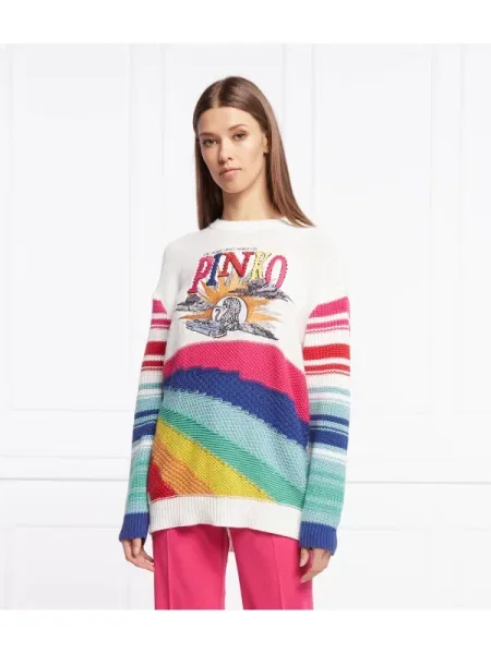 Pinko Pulover | Relaxed fit alb