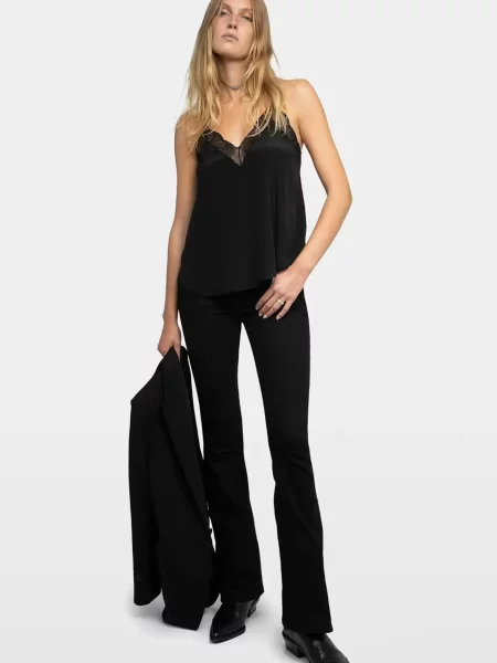Шелковый топ Zadig&voltaire черный