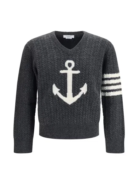 Sweter Thom Browne wełniany szary
