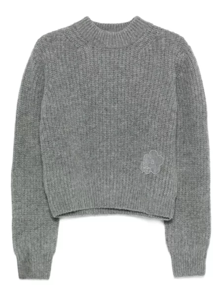 Pulover Cecilie Bahnsen cu model floral cu aplicații gri