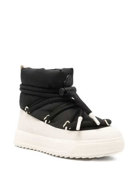 Sneakerși Moncler cu șireturi din dantelă negru