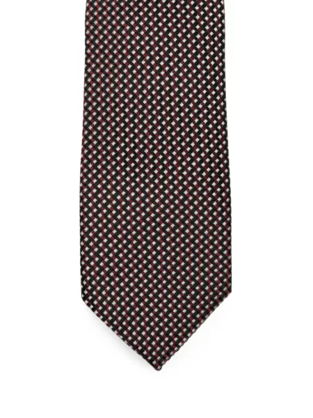 Cravată Tom Ford cu imprimeu geometric negru
