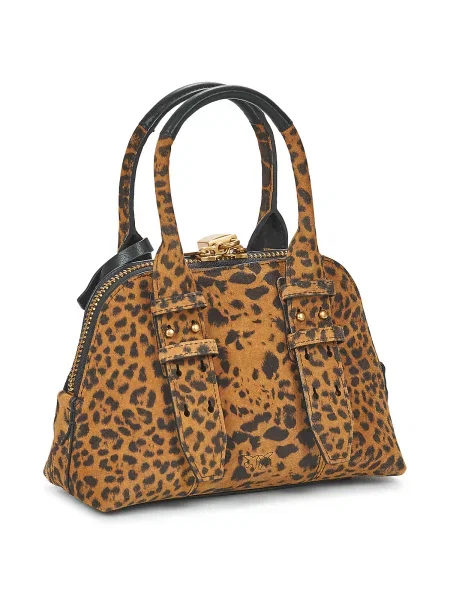 Rucsac Pinko din piele cu imagine cu model leopard maro