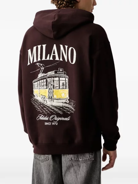 Hanorac Adidas cu dungi cu imagine plasă negru
