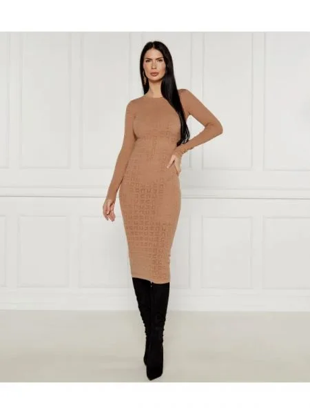 Elisabetta Franchi De dantelă rochie bej