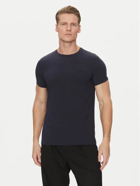 Тениска Calvin Klein с изчистен дизайн тъмносиньо