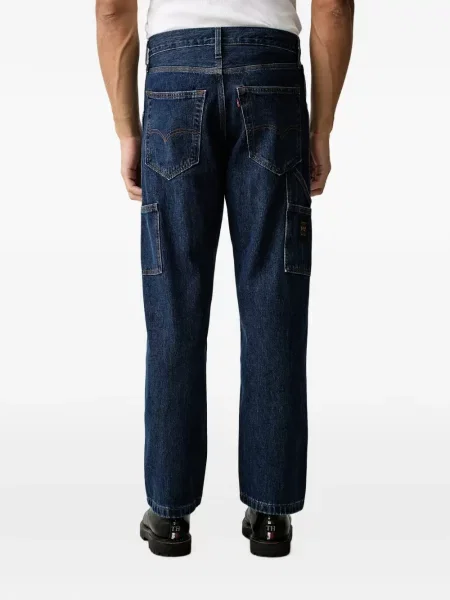 Pantaloni scurți din denim Levi's® din dantelă zdrențuiți cu talie înaltă albastru