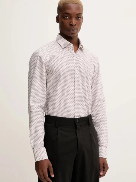 HUGO camasa din cu guler clasic slim alb