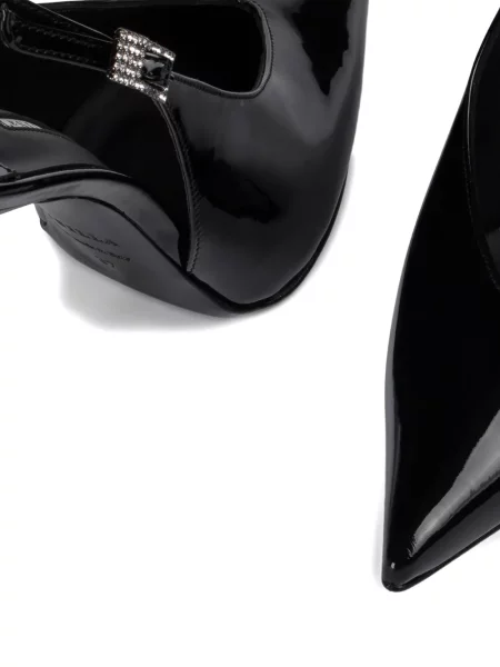 Pantofi cu toc Le Silla slingback de cristal negru