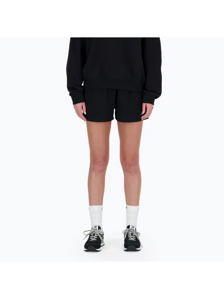 Krátké froté kraťasy New Balance s vysokým pasem černé