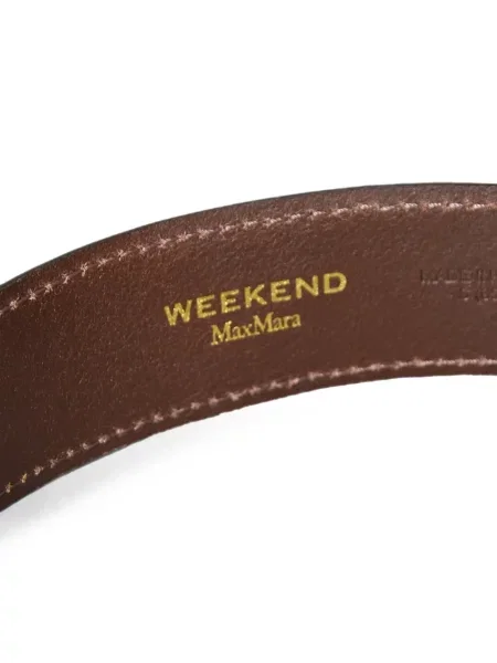 Cu centură curea Weekend Max Mara din piele cu cataramă maro