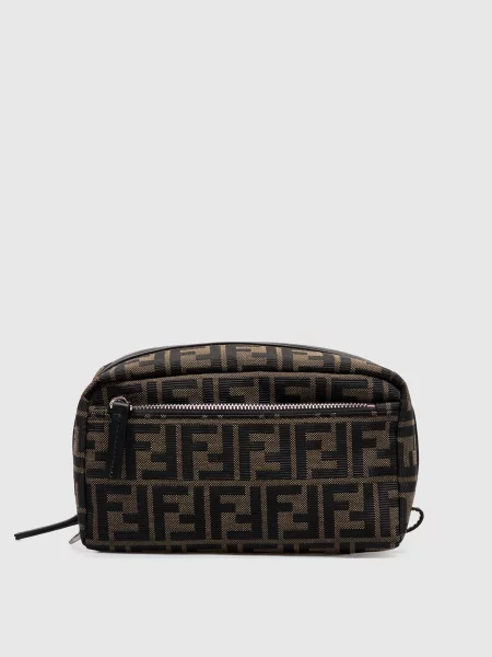 Косметичка Fendi з принтом коричнева