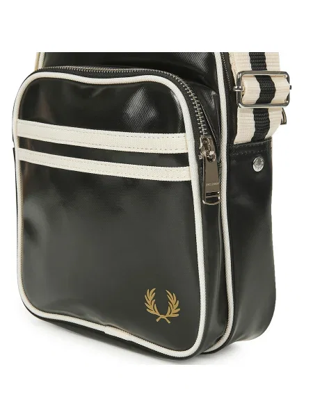 Geantă FRED PERRY Classic Side Bag Black/ Ecru 2 l negru