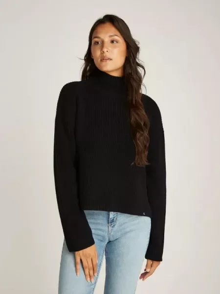 Calvin Klein Jeans Kötött pulóver | Relaxed fit fekete