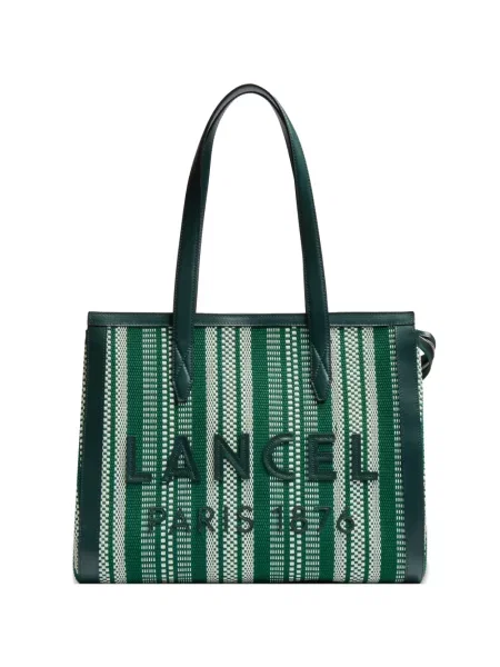 Geantă shopper Lancel cu dungi verde