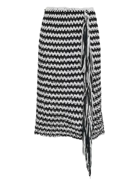 Fustă Liviana Conti cu franjuri negru