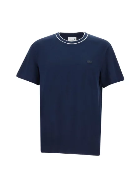 T-shirt o kroju regular fit z mieszanki bawełny Lacoste niebieska