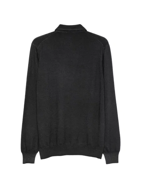 Lung tricou polo Tagliatore gri