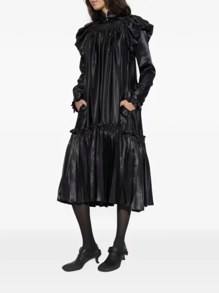 Rochie midi Noir Kei Ninomiya din satin negru