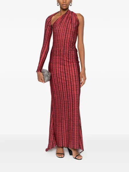 Rochie maxi Atu Body Couture cu un umăr gol de costum roșu