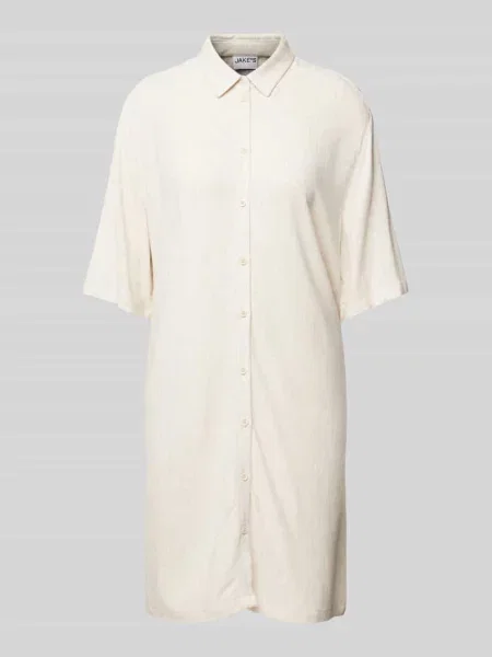Sukienka koszulowa mini z mieszanki i lnu Jake*s Casual beżowa