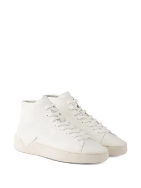 Bőr sneaker Prada fehér