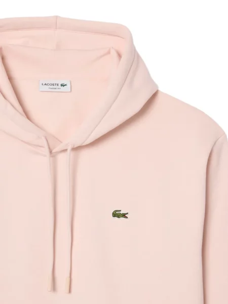 Hanorac cu glugă Lacoste din fleece roz