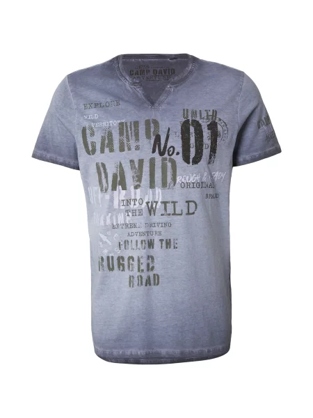CAMP DAVID Póló füstkék / fekete fehér