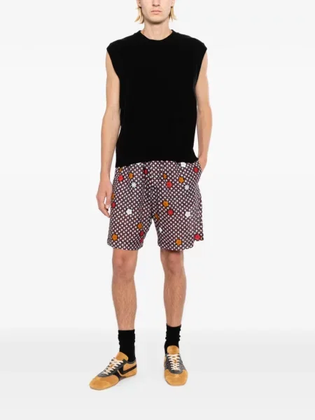 Φλοράλ σορτς Mm6 Maison Margiela με σχέδιο μαύρο