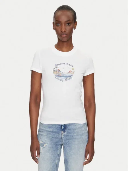 Tommy Jeans Tricou Romance Écru