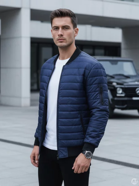 Kurtka pikowana bomber jacket Dstreet granatowa