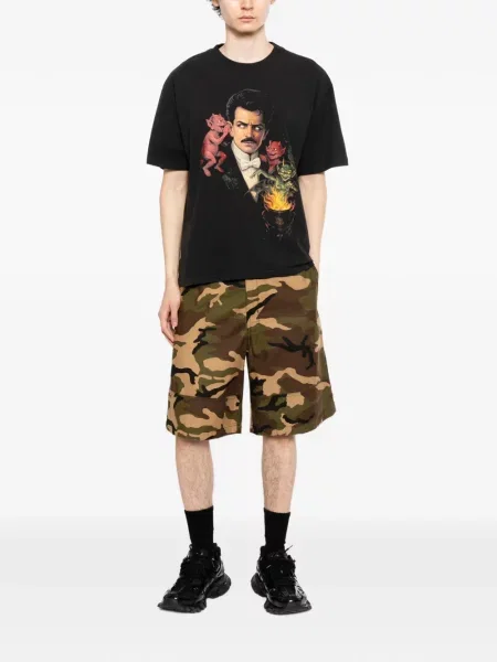 Tricou Melt cu imagine cu decolteu rotund negru