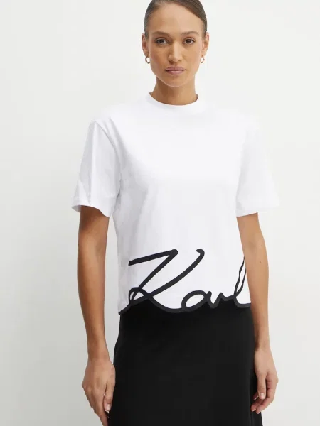 Karl Lagerfeld tricou din KARL SIGNATURE alb
