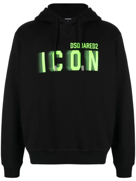 Hanorac cu glugă Dsquared2 cu imagine negru