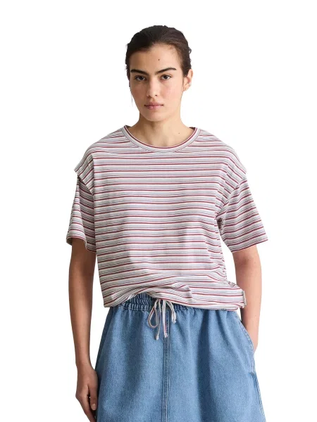 Marc O'Polo DENIM Tričko nebesky modrá / červená biela