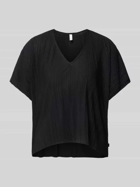 T-shirt z plisami Qs czarna