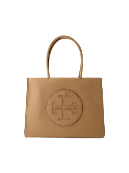 Shopperka Tory Burch skórzana beżowa