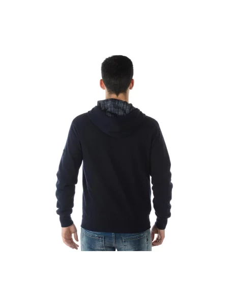 Bluza z kapturem Armani Jeans z kapturem niebieska