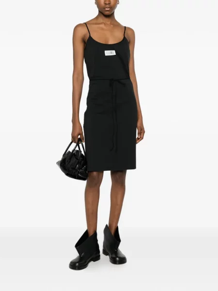 Sukienka mini Mm6 Maison Margiela na ramiączkach z autografem czarna