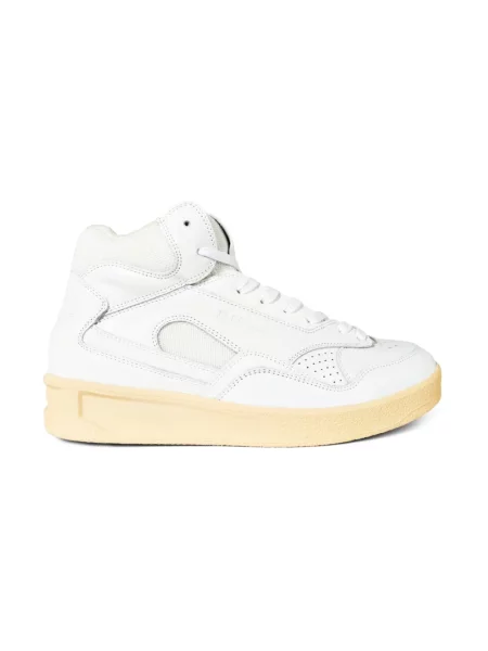 Sneakersy Jil Sander skórzane z logo białe