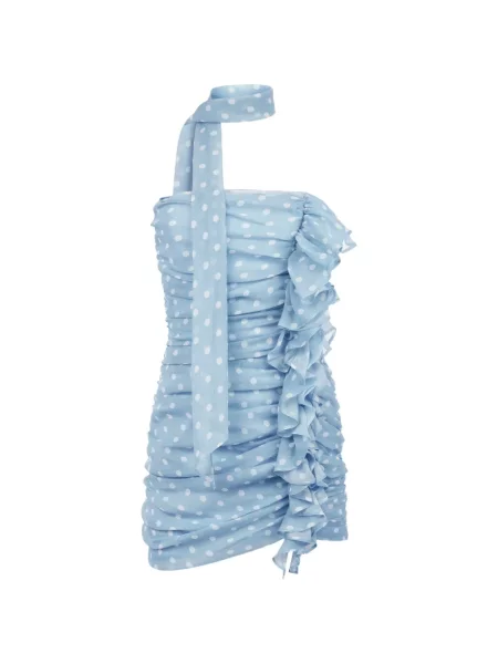 Rochie mini Nina Ricci cu buline cu volane albastru