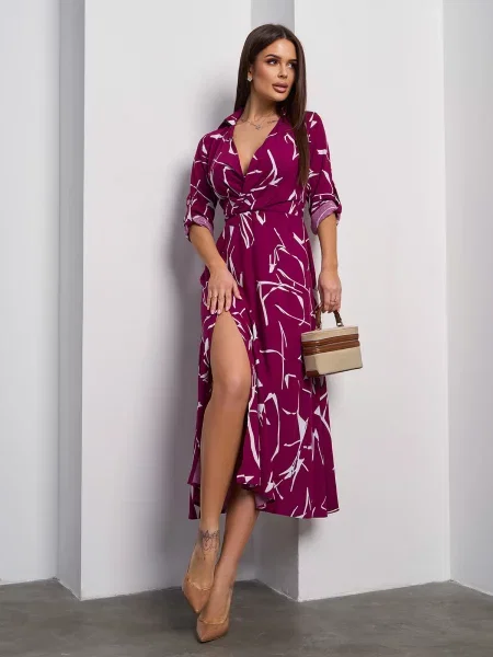 Сукня міді ISSA Plus фіолетовий