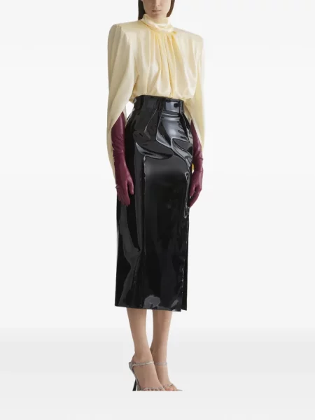Top Mugler drapat negru