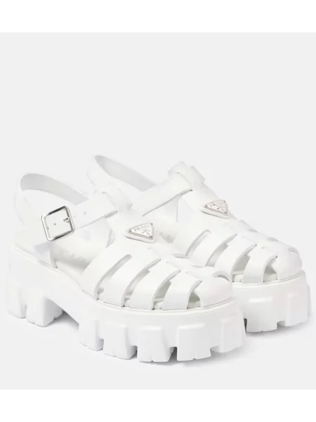 Sandale Prada cu platformă alb