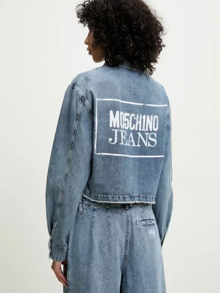Košile Moschino Jeans relaxed s klasickým límcem modrá